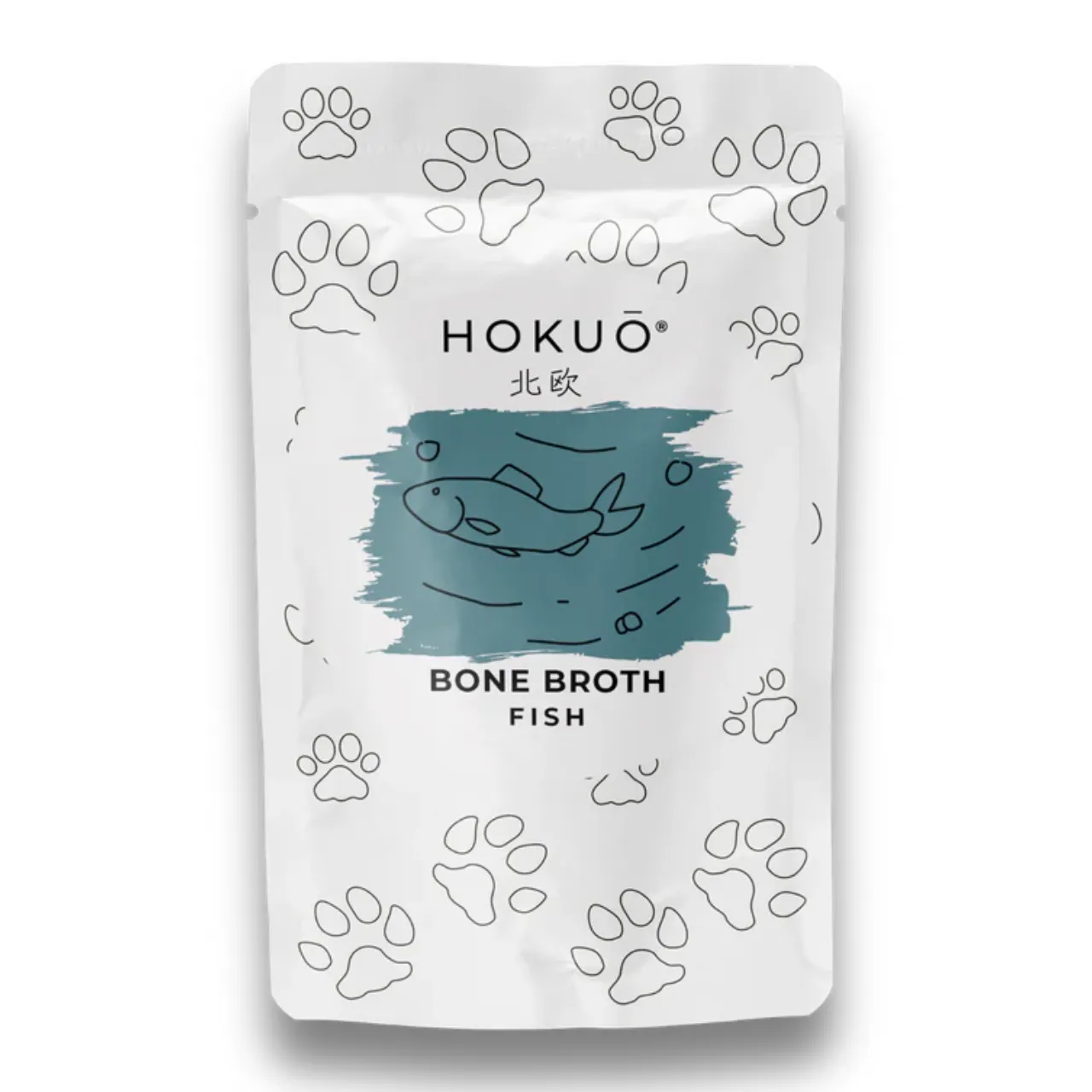 Hokuo Fish Bone Broth 100 ml - naturlig fiskebouillon til hunde og katte